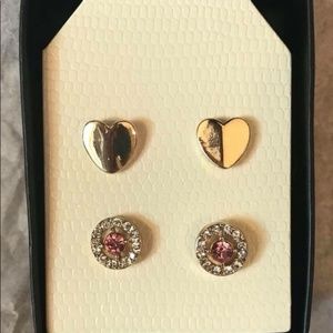 GOLD STUDDED EARRINGS - PAIR